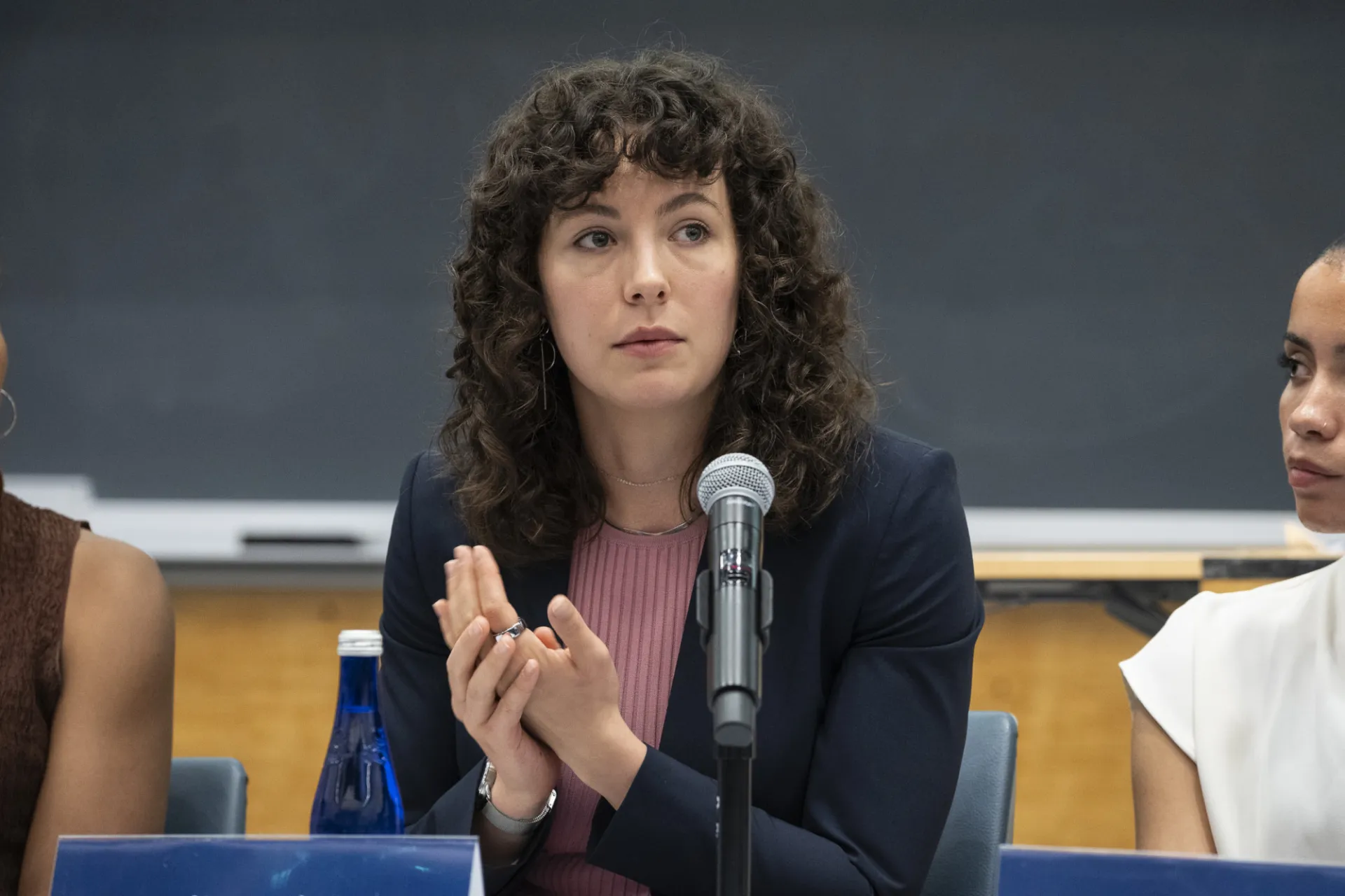 Alia Nahra speaking at "Columbia Teach-in: Faculty Student Collaborations to Reimagine the University."