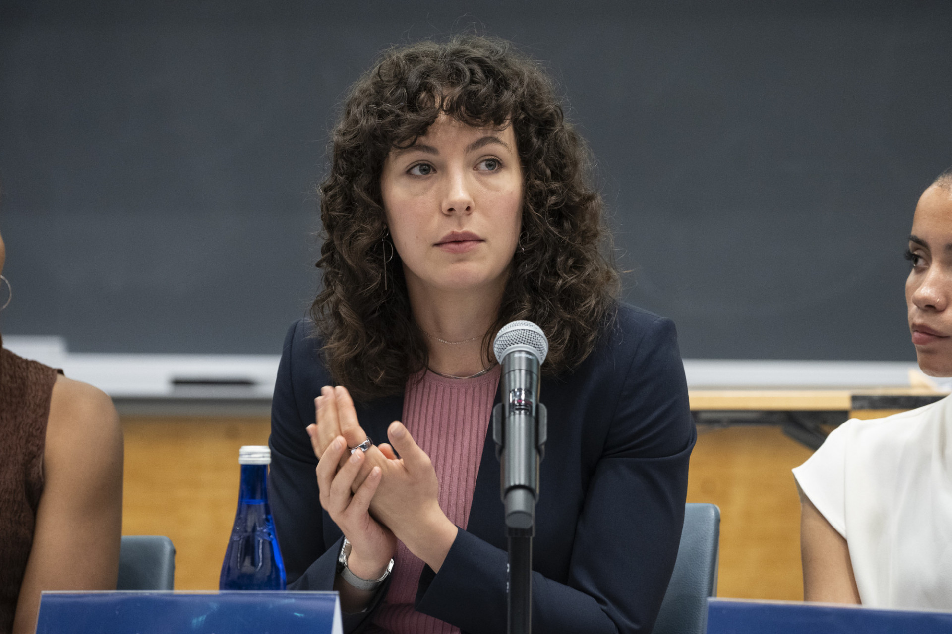 Alia Nahra speaking at "Columbia Teach-in: Faculty Student Collaborations to Reimagine the University."