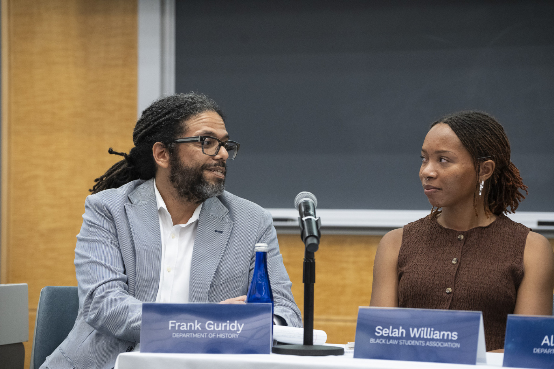 Frank Guridy and Selah Williams speaking at "Faculty-Student Collaborations to Reimagine the University."