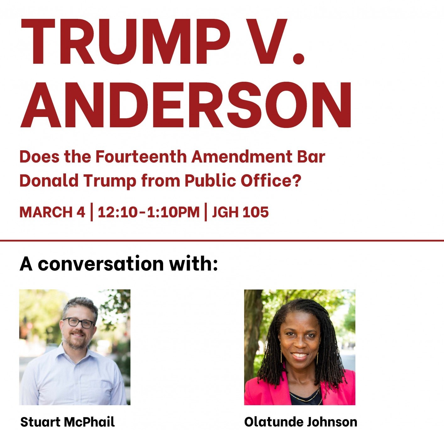 Trump v. Anderson event poster